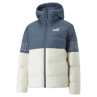 Puma Winter Jacket Power Hooded Down Puffer Blue/White Ladies